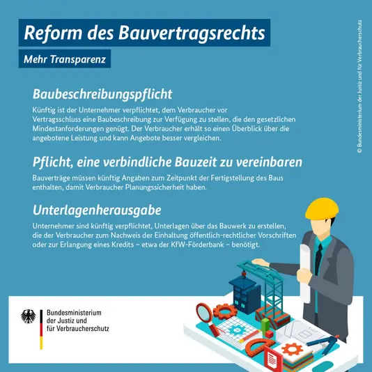 Reform des Bauvertragsrechts: Mehr Transparenz Reform des Bauvertragsrechts: Mehr Transparenz